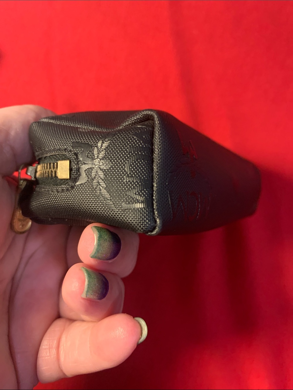 SOLD MCM Black Logo Zip Pouch - Picture 9 of 10
